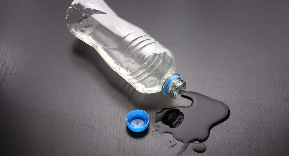 Bottled Water on Black Background